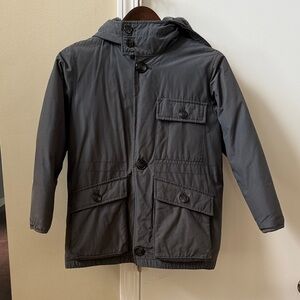 GAP Kids Gray Puffer Jacket - Down Filled, Fur Lined Hood